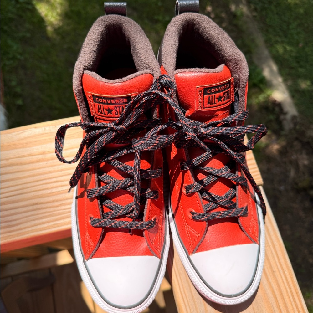 Converse Brown and Orange High-Top Sneakers Canvas Style